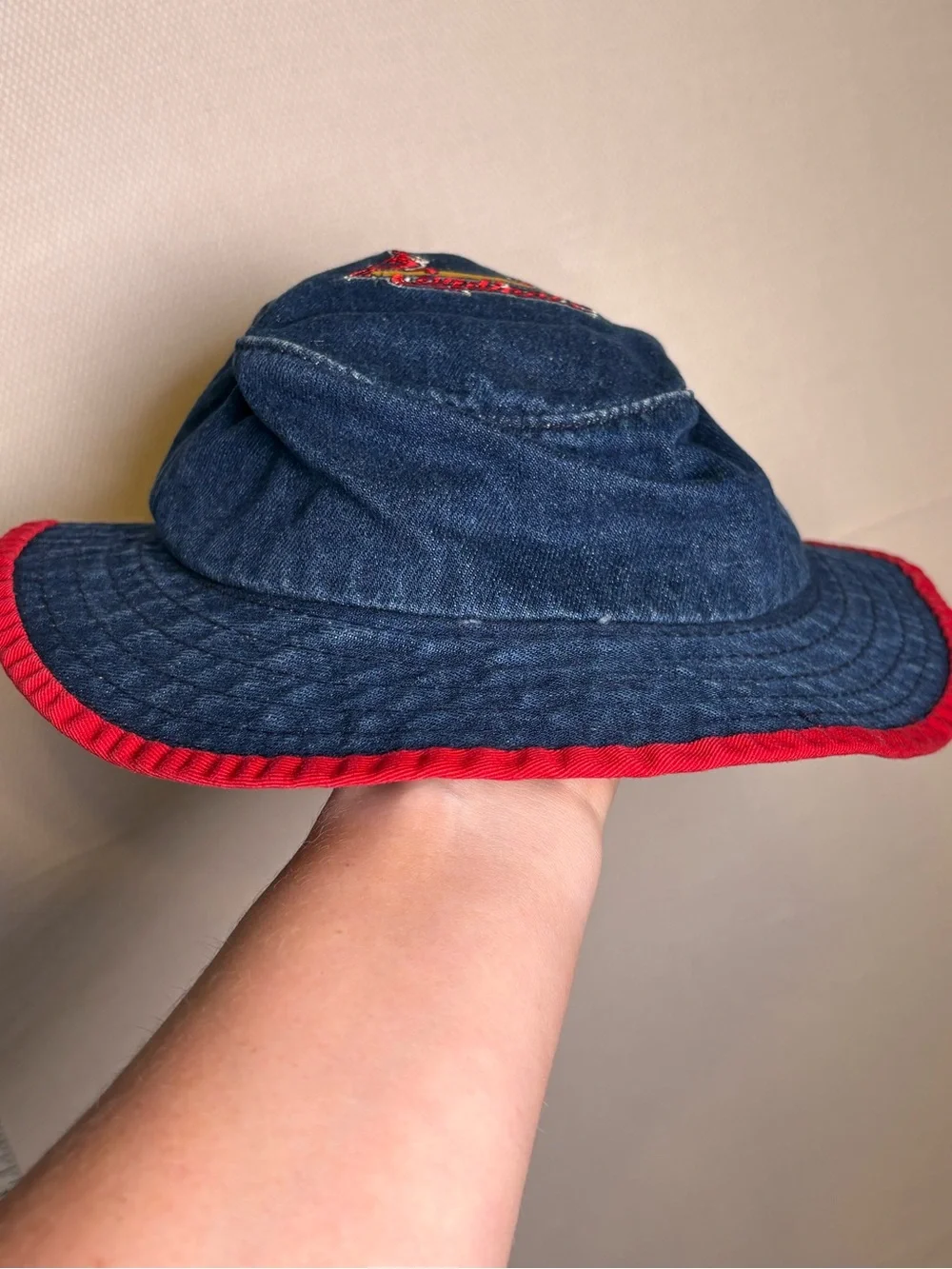 Vintage 90s St. Louis Cardinals Infant Denim Bucket Hat Annco MLB